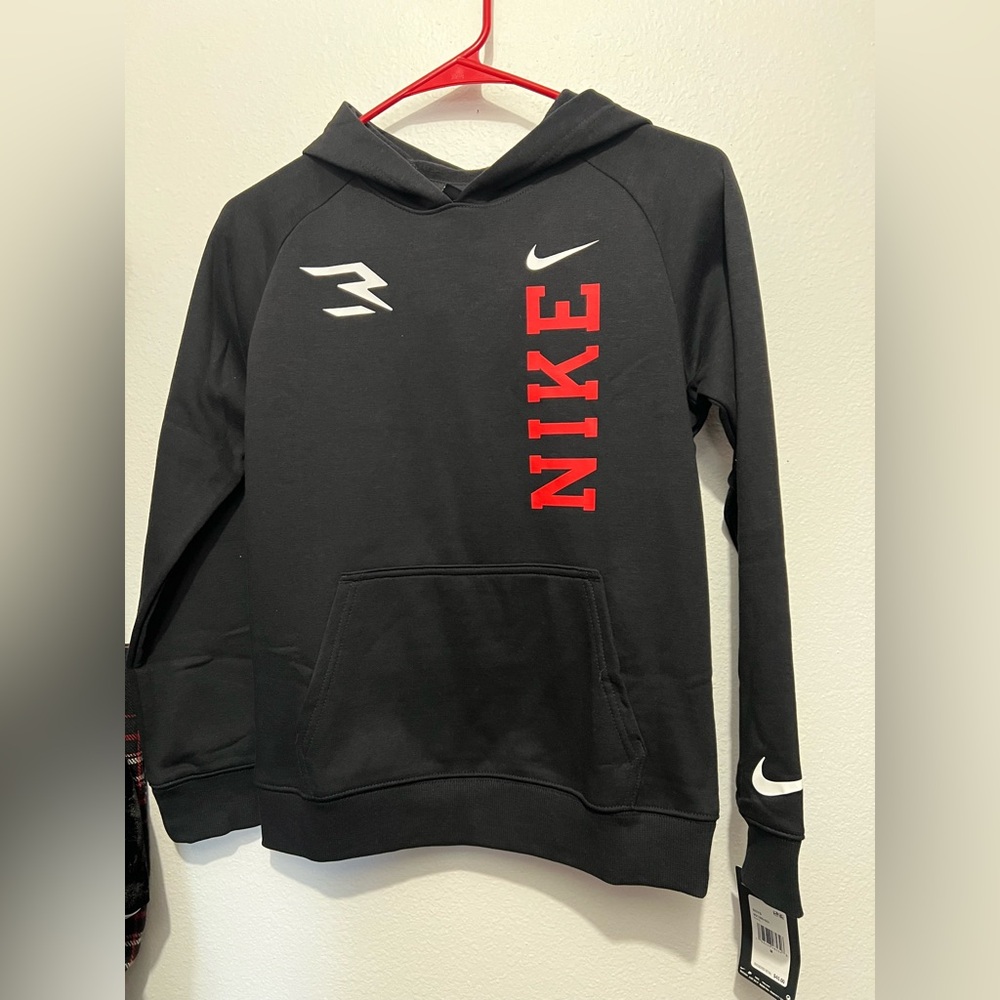 Nike Black Pullover Hoodie with White Swoosh